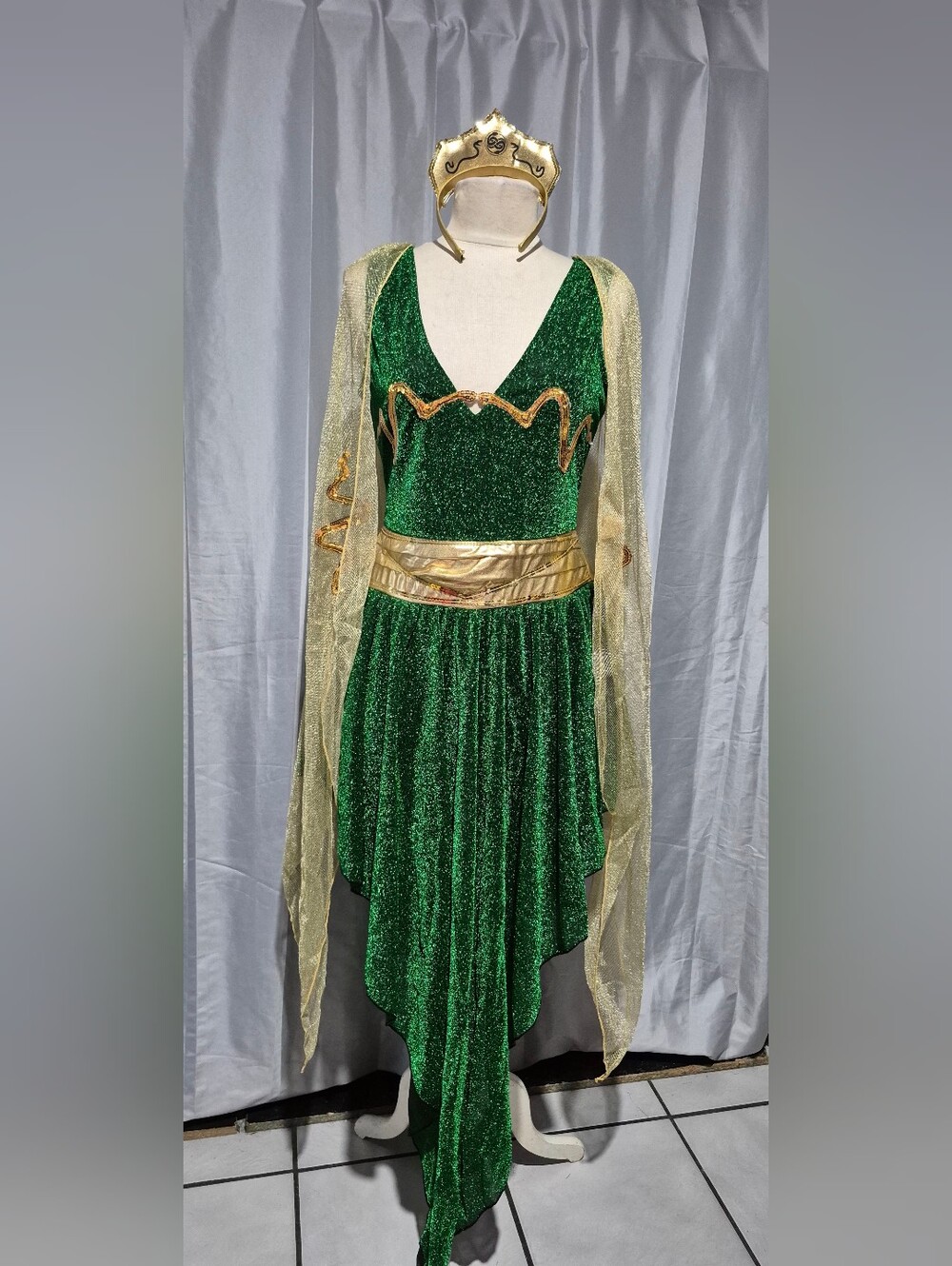 Dreamgirl Medusa Costume with Gold Accents